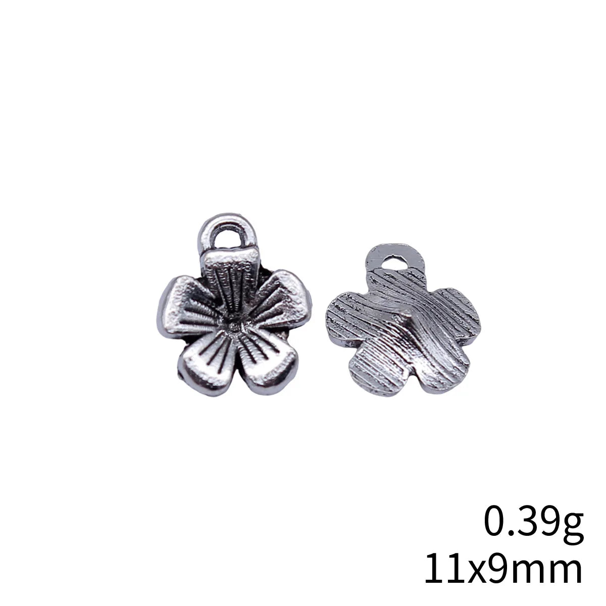 11x9mm 0.39g Antique Silver Zinc Alloy Small Flower Charm Pendant for DIY Bracelet Necklace Jewelry