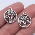 16x16mm 1.2g Antique Silver Zinc Alloy Tree of Life Charm Pendant for Bracelet Jewelry Making