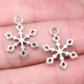 19x14mm 0.7g Antique Silver Zinc Alloy Snowflake Charm Pendant for Christmas DIY Jewelry Making