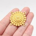 32x32mm 4.6g Multicolor Zinc Alloy 4 Hole Connector Charm for Body Chain Waist Chain Headpiece DIY