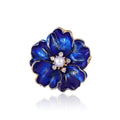 Elegant Red Enamel Peony Flower Brooch With Pearl And Rhinestones, Women's Lapel Pin Suit Accessory