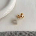 Light Luxury Minimalist Copper 14K Plated Geometric Hoop Line Stud Earrings