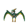Vintage Green Enamel Flying Dragon Brooch With Rhinestones, Cute Pterosaur Lapel Pin Suit Accessory Gift