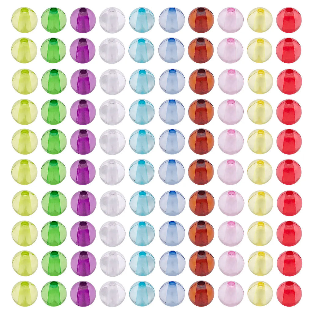 Transparent Faceted Acrylic Round Spacer Beads for Bracelet and Necklace Jewelry Making