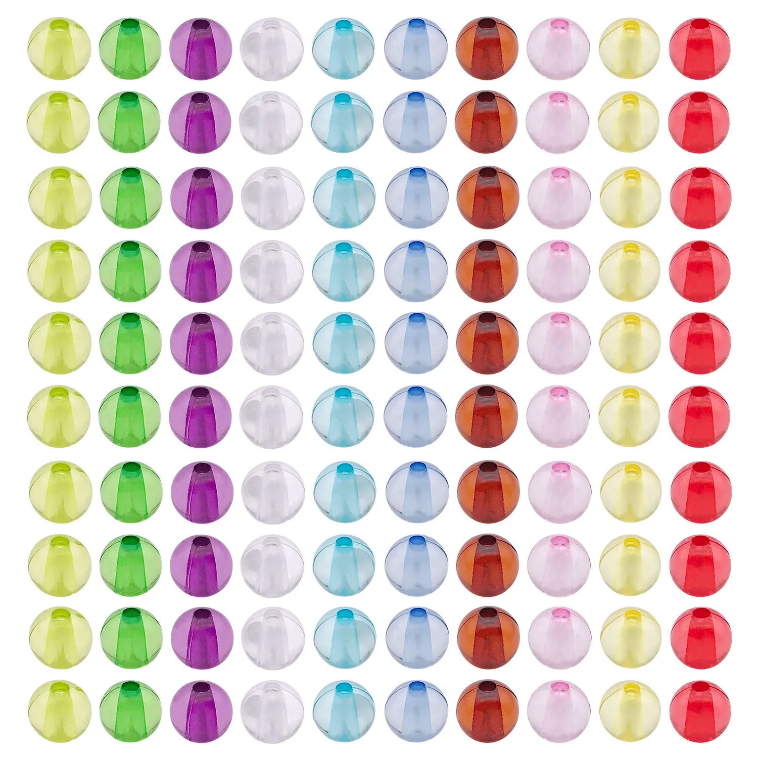 Transparent Faceted Acrylic Round Spacer Beads for Bracelet and Necklace Jewelry Making