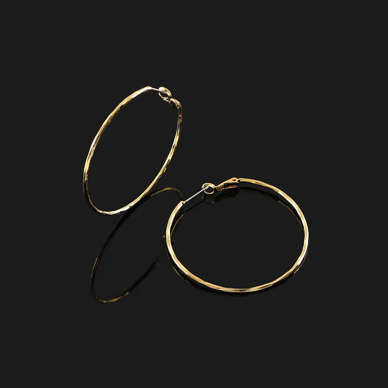 Elegant Silver Alloy Large Hoop Round Spiral Stud & Clip On No Piercing Hong Kong Style Earrings