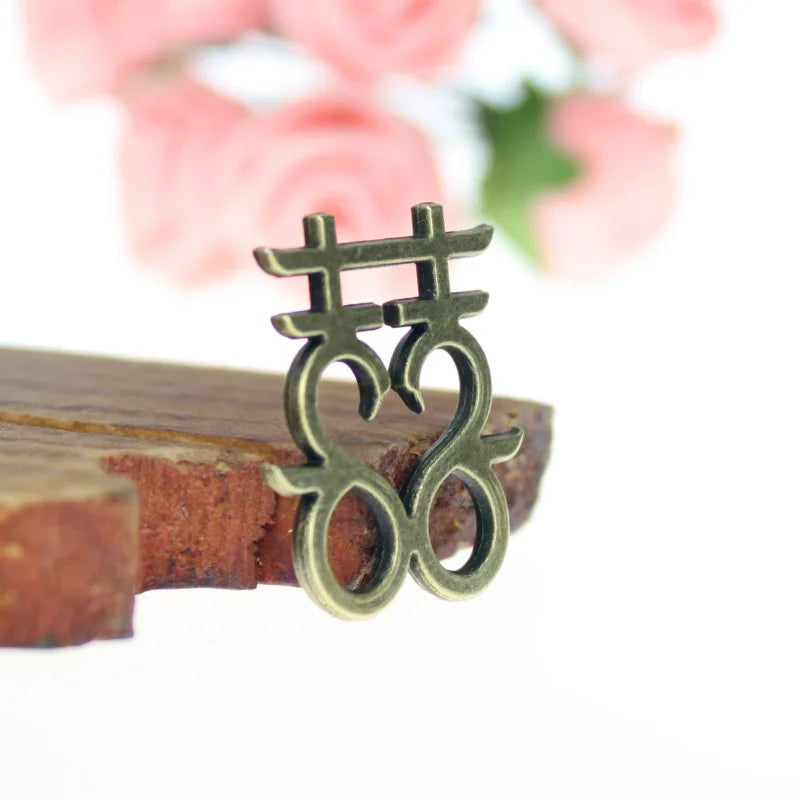 25x22MM Gold Zinc Alloy Double Happiness Charm Pendant for DIY Necklace Bracelet Jewelry Making
