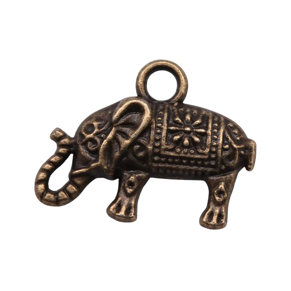 17x13mm 1.5g Multicolor Zinc Alloy Elephant Charm Pendant for Necklace Bracelet DIY Jewelry Making