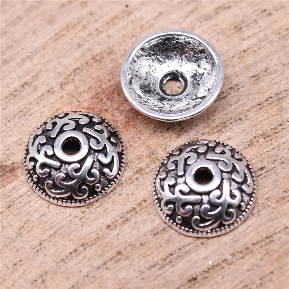 12x12x4mm 0.7g Multi-Color Zinc Alloy Flower Bead Caps for DIY Beaded Bracelet Jewelry Making