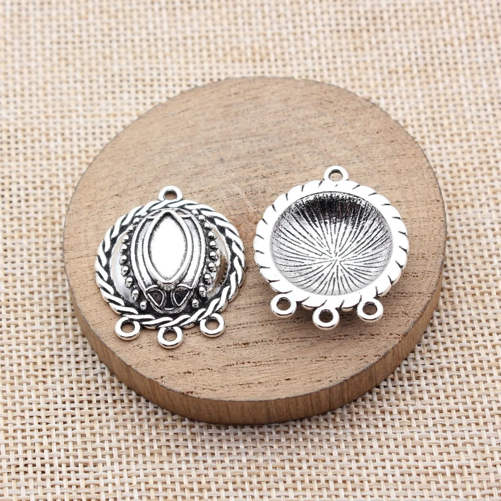 31x25mm 4g Multicolor Zinc Alloy Earring Connector Charm for DIY Handmade Dangle Earring Making