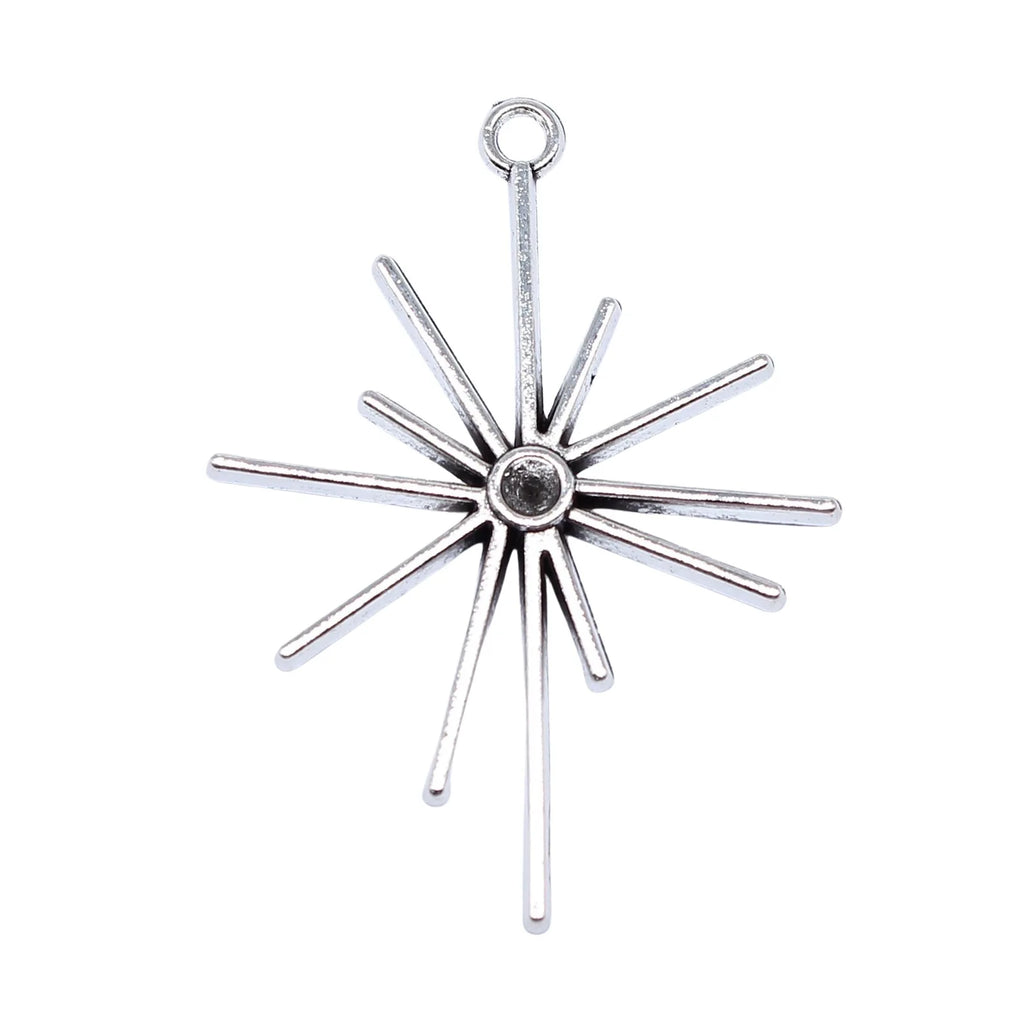 42x31mm 2.7g Multicolor Zinc Alloy Sunburst Ray Charm Pendant for DIY Necklace Bracelet Making