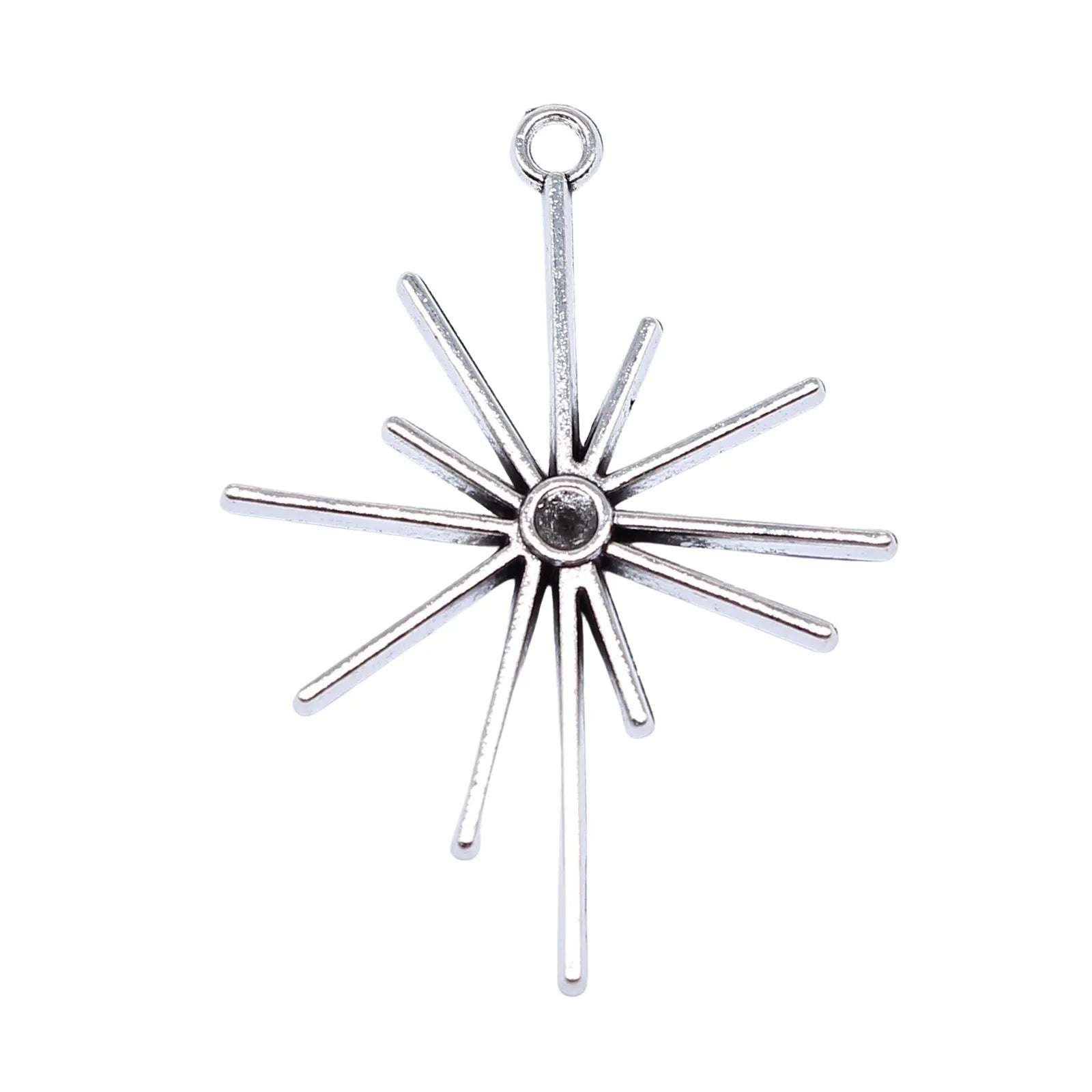 42x31mm 2.7g Multicolor Zinc Alloy Sunburst Ray Charm Pendant for DIY Necklace Bracelet Making