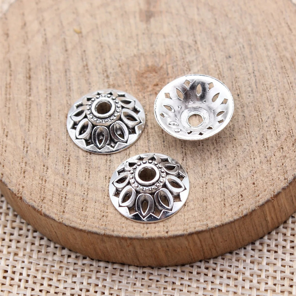 14x14x4.7mm 0.55g Multi Color Zinc Alloy Flower Bead Caps for DIY Beaded Necklace Bracelet Jewelry