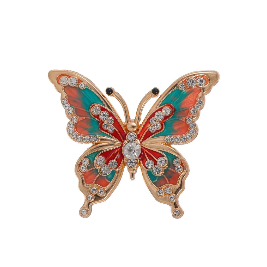 Luxury Enamel Butterfly Brooch With Rhin