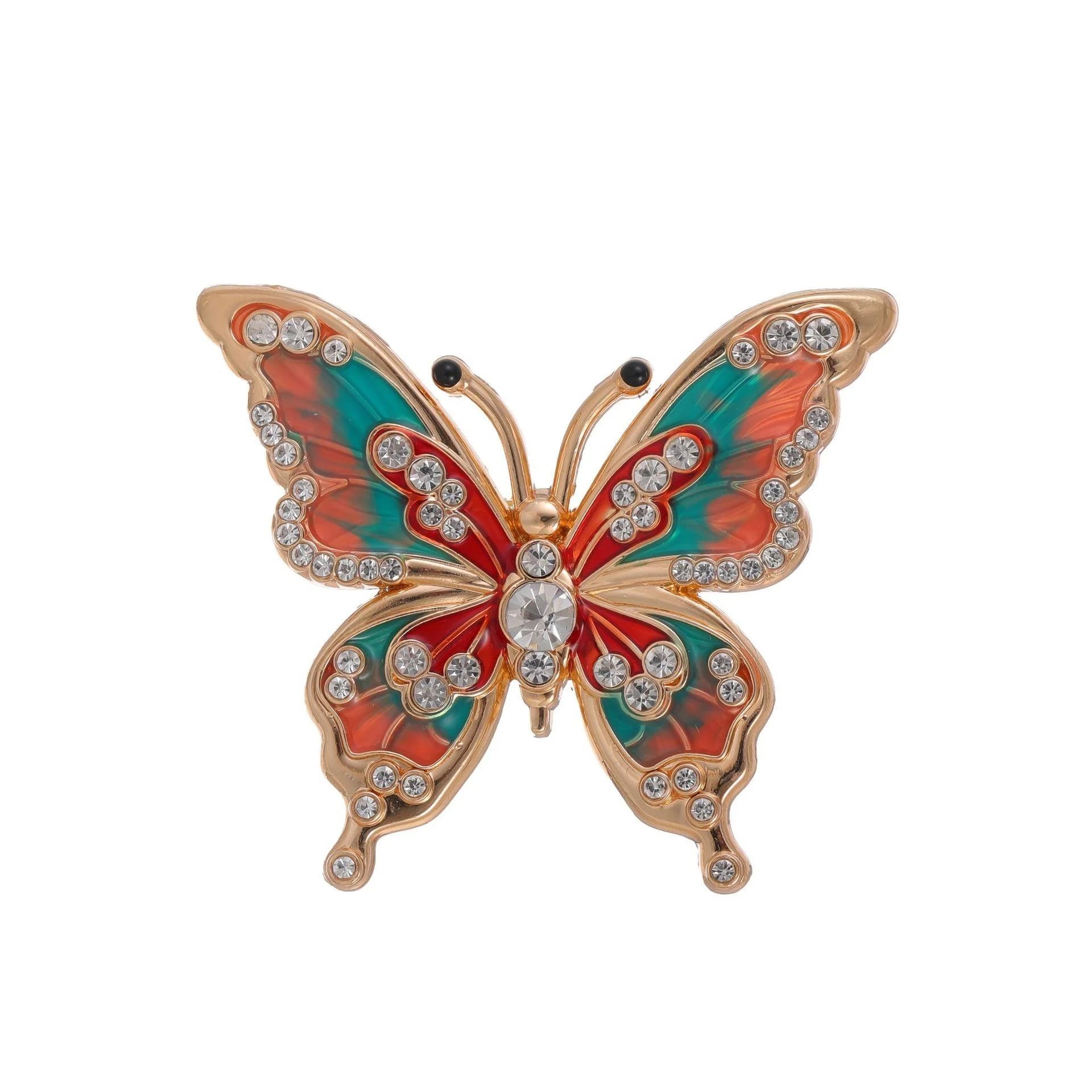 Luxury Enamel Butterfly Brooch With Rhin
