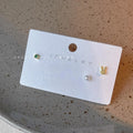 6 Piece 14K Plated Copper Chinese Character Mini Stud Earrings Style