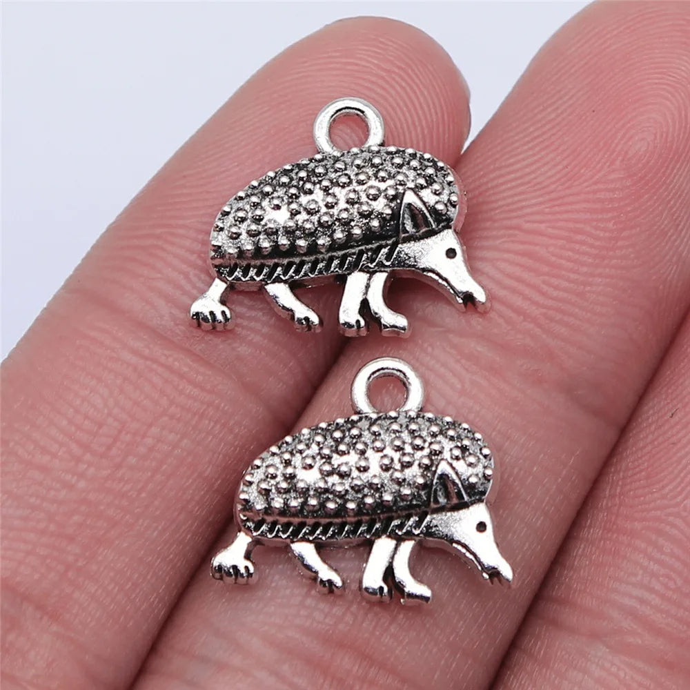 15x17mm 1.1g Antique Silver Zinc Alloy Hedgehog Charm Pendant for DIY Necklace Bracelet Jewelry Making