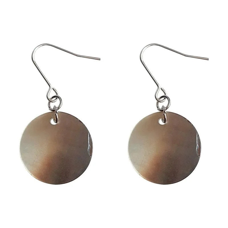 Minimalist Shell Round Geometric New Chinese Style Drop Earrings For Daily Commuter Vacation Wear