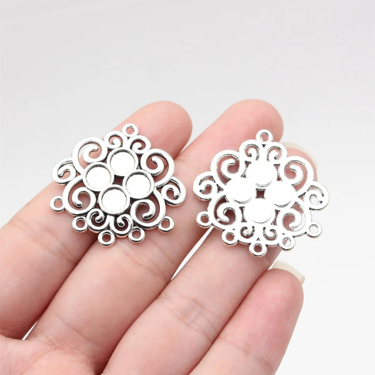 30x29mm 3.6g Multicolor Zinc Alloy Earring Connector Charm for DIY Dangle Earrings Jewelry Making