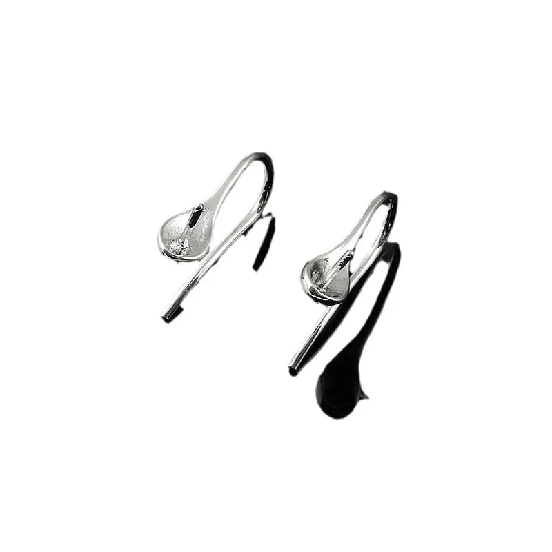 Elegant Silver Alloy Spiral Disc Ear Cuff Hooks, Stud & Clip On No Piercing DIY Invisible Clip Earrings