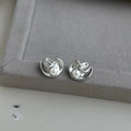 Eco Copper Fishtail Ruffle Pleated Pearl Stud Earrings Minimalist Luxury Style