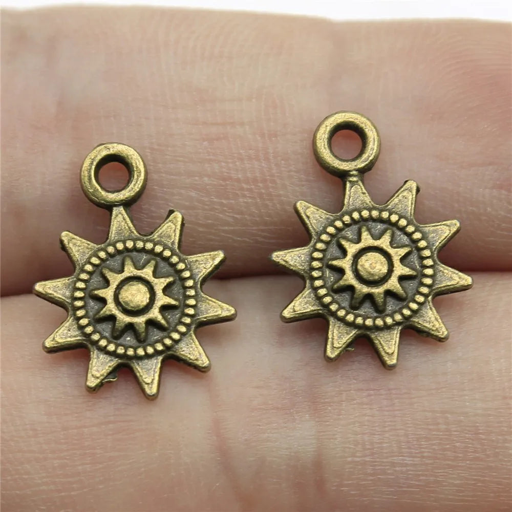 17x12mm 0.9g Multicolor Zinc Alloy Sun Charm Pendant for DIY Necklace Bracelet Jewelry Making