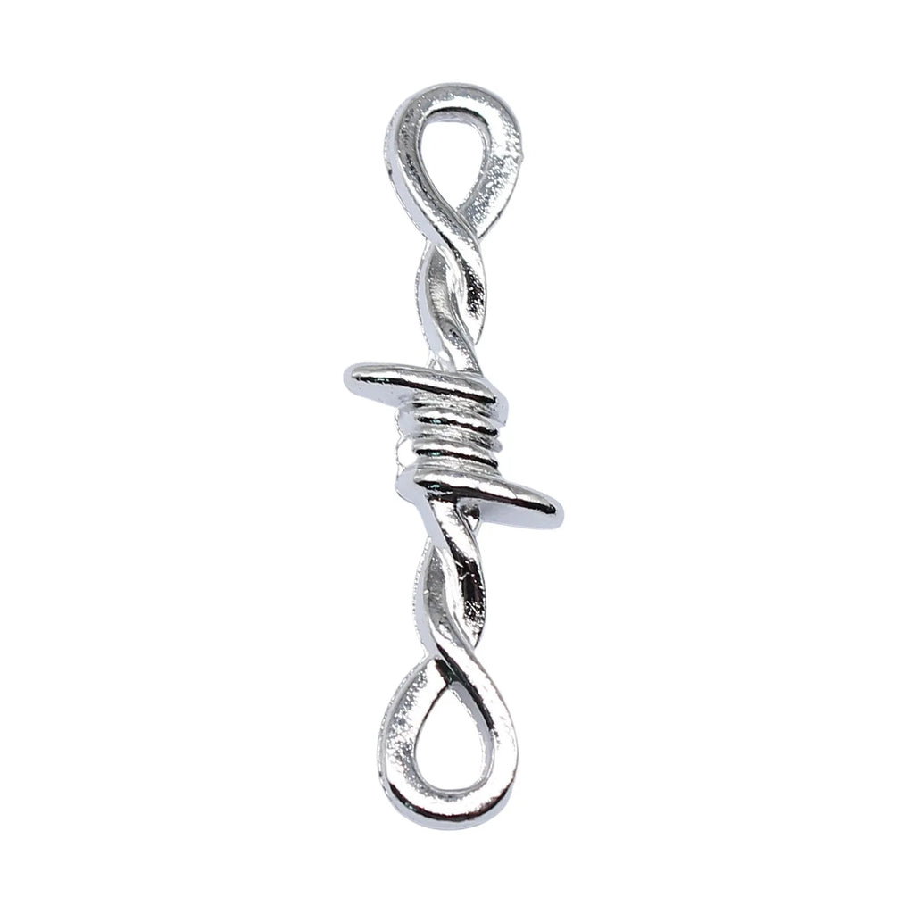 34x11mm 1.7g Multicolor Zinc Alloy Figure Eight Thorn Rope Knot Connector Charm for DIY Punk Jewelry