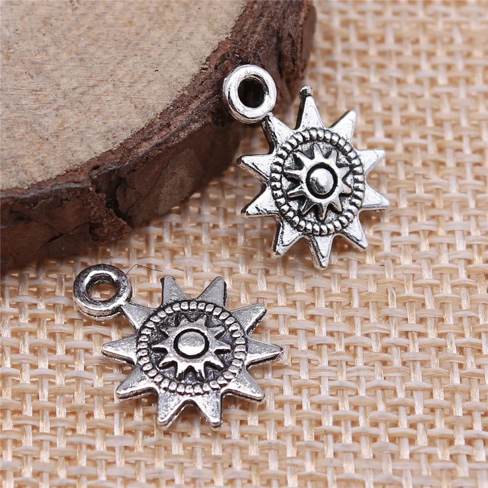 17x12mm 0.9g Multicolor Zinc Alloy Sun Charm Pendant for DIY Necklace Bracelet Jewelry Making