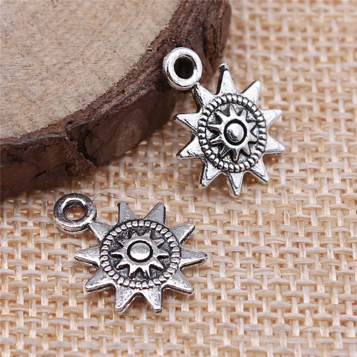 17x12mm 0.9g Multicolor Zinc Alloy Sun Charm Pendant for DIY Necklace Bracelet Jewelry Making