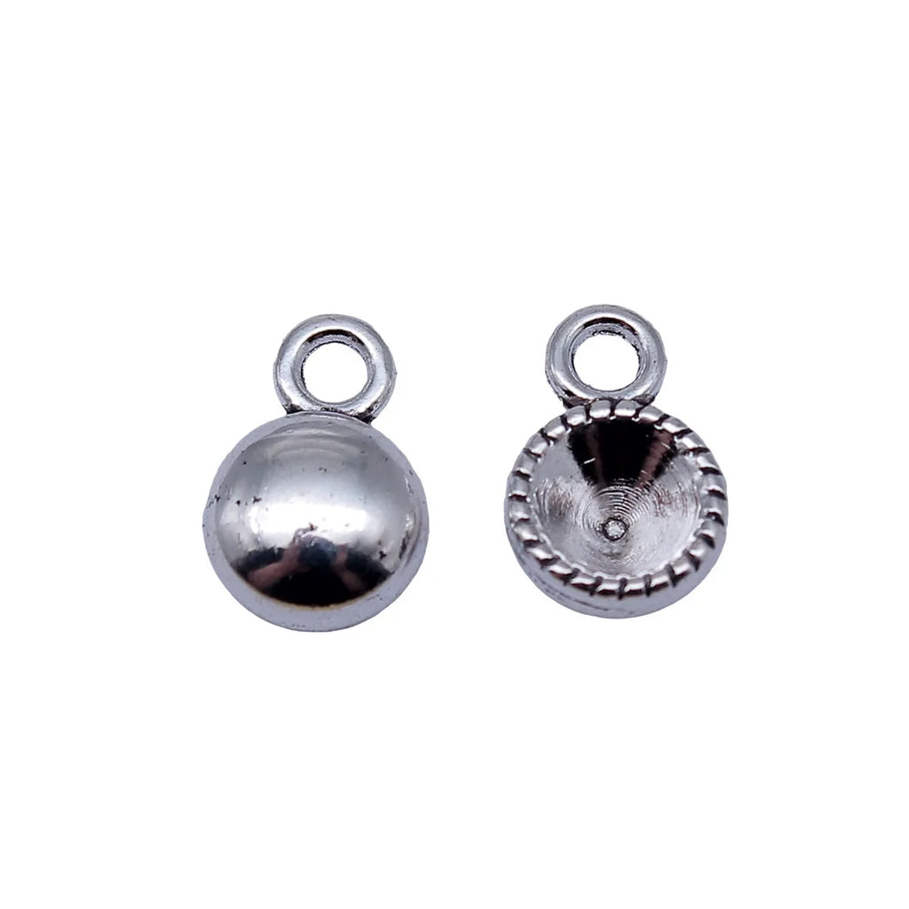 12x8.4mm 0.88g Antique Silver Zinc Alloy Rhinestone-Setting Charm Pendant for Necklace Bracelet DIY Jewelry