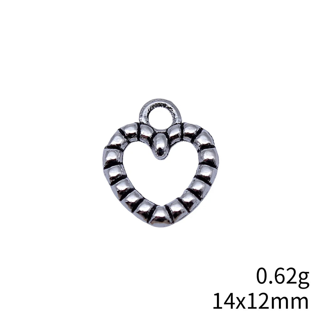 14x12mm 0.62g Multicolor Zinc Alloy Heart Charm Pendant for Bracelet Necklace DIY Jewelry Making