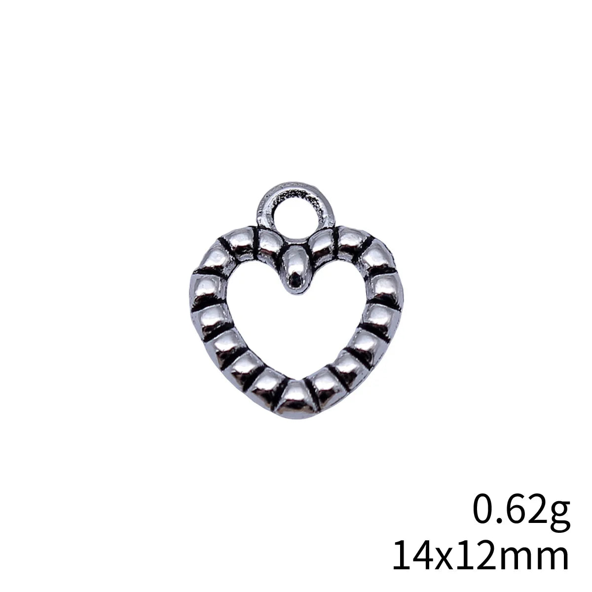 14x12mm 0.62g Multicolor Zinc Alloy Heart Charm Pendant for Bracelet Necklace DIY Jewelry Making
