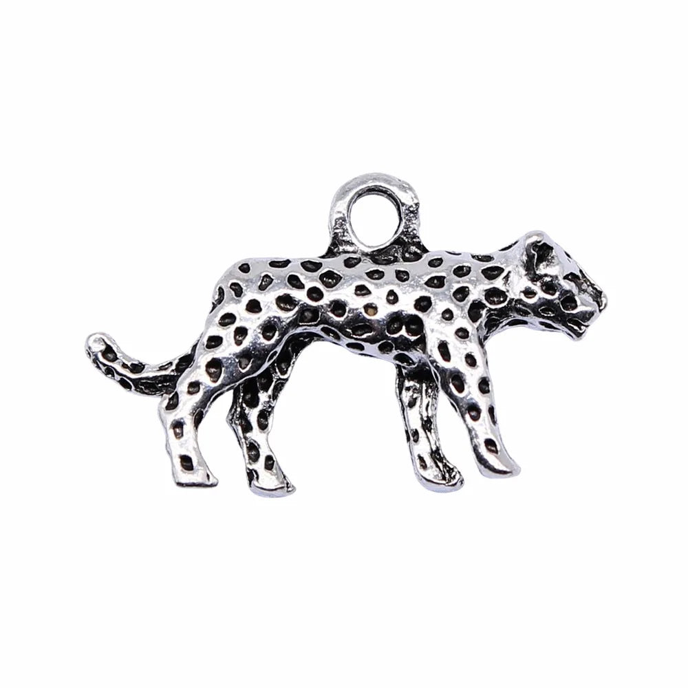 24x15mm 2.5g Zinc Alloy Leopard Charm Pendant for DIY Necklace Bracelet Jewelry Making