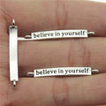4x32mm 0.8g Zinc Alloy Believe in Yourself Word Connector Charm for DIY Bracelet Making
