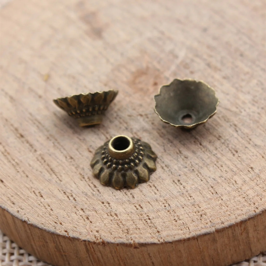 10x10x4.7mm 0.32g Multicolor Zinc Alloy Flower Bead Cap Jewelry Findings for DIY Beaded Jewelry