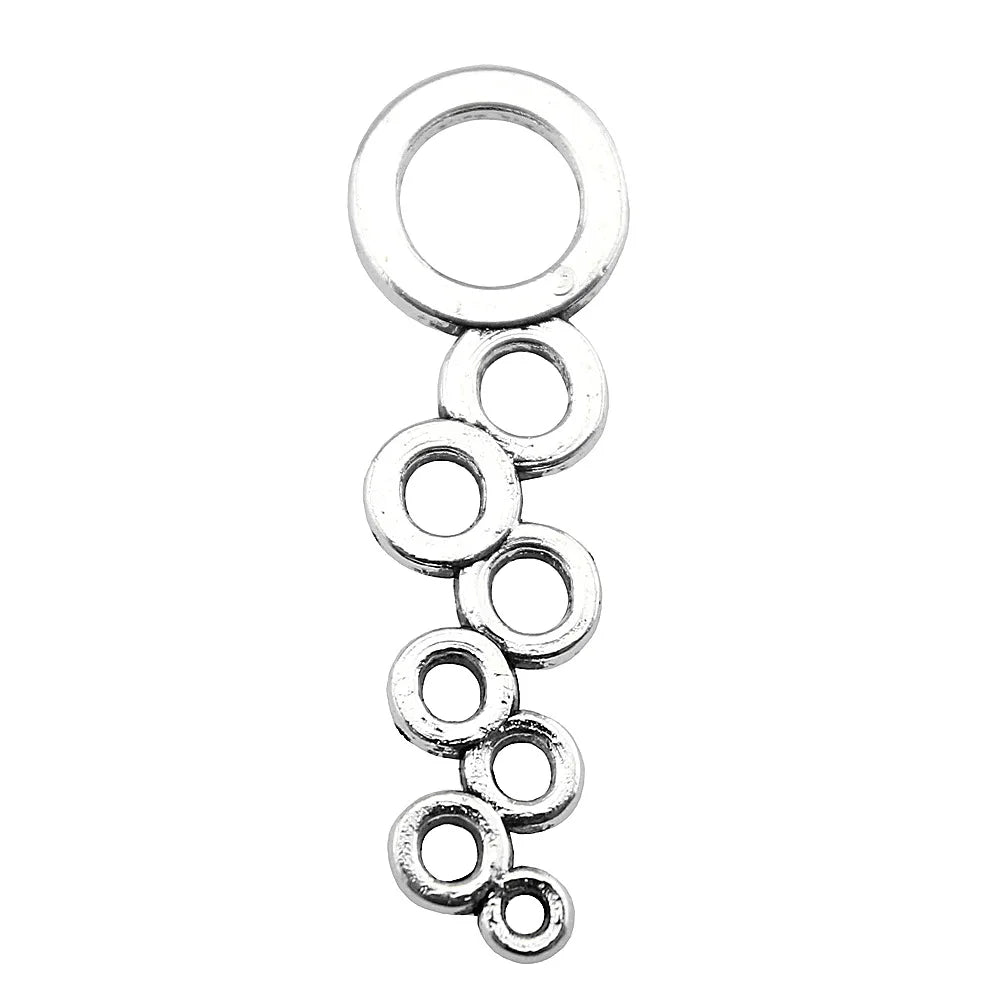 37x11mm 1.2g Multicolor Zinc Alloy Circle Connector Charm Pendant for DIY Bracelet Necklace Making