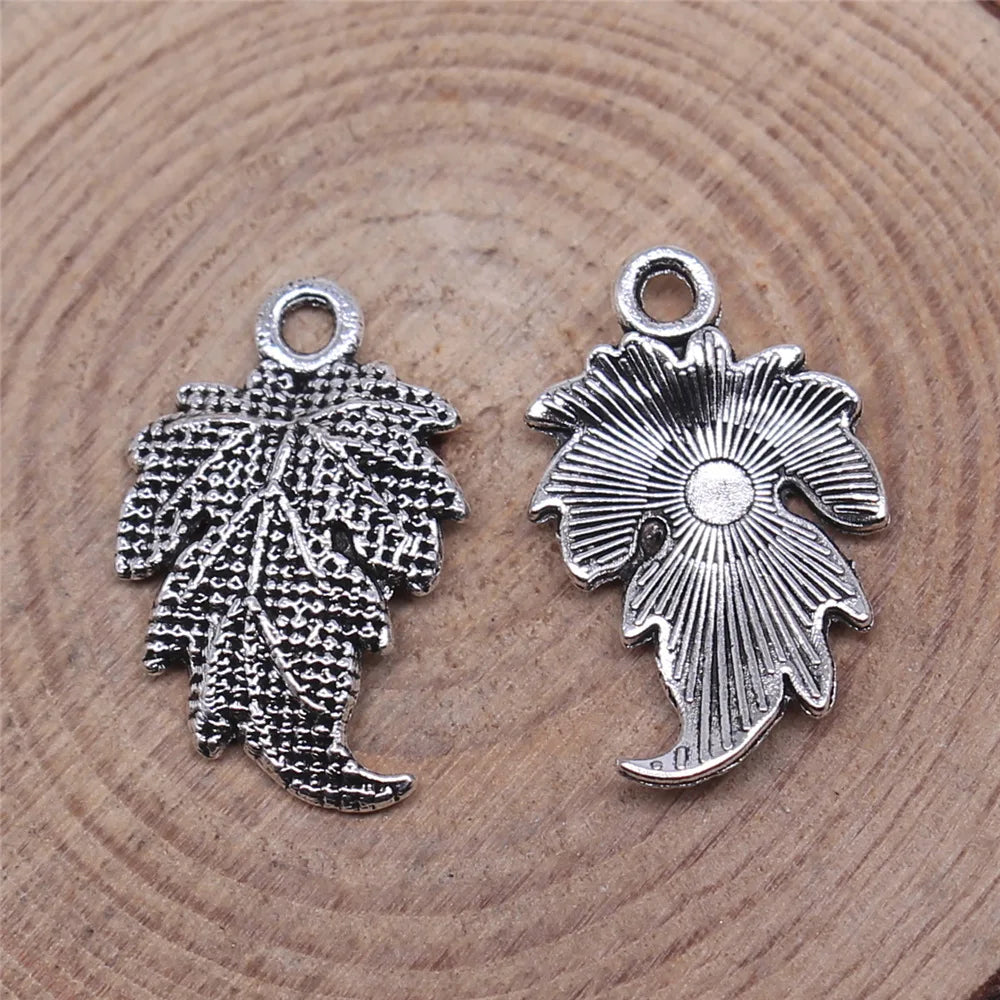 20x12mm 0.9g Multicolor Zinc Alloy Leaf Charm Pendant for DIY Handmade Jewelry Accessories
