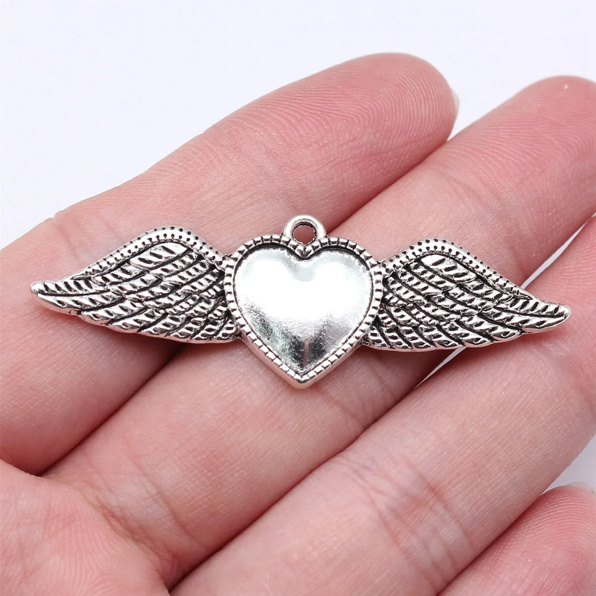 54x18mm 4.2g Antique Silver Zinc Alloy Gothic Heart Charm Pendant for DIY Necklace Making