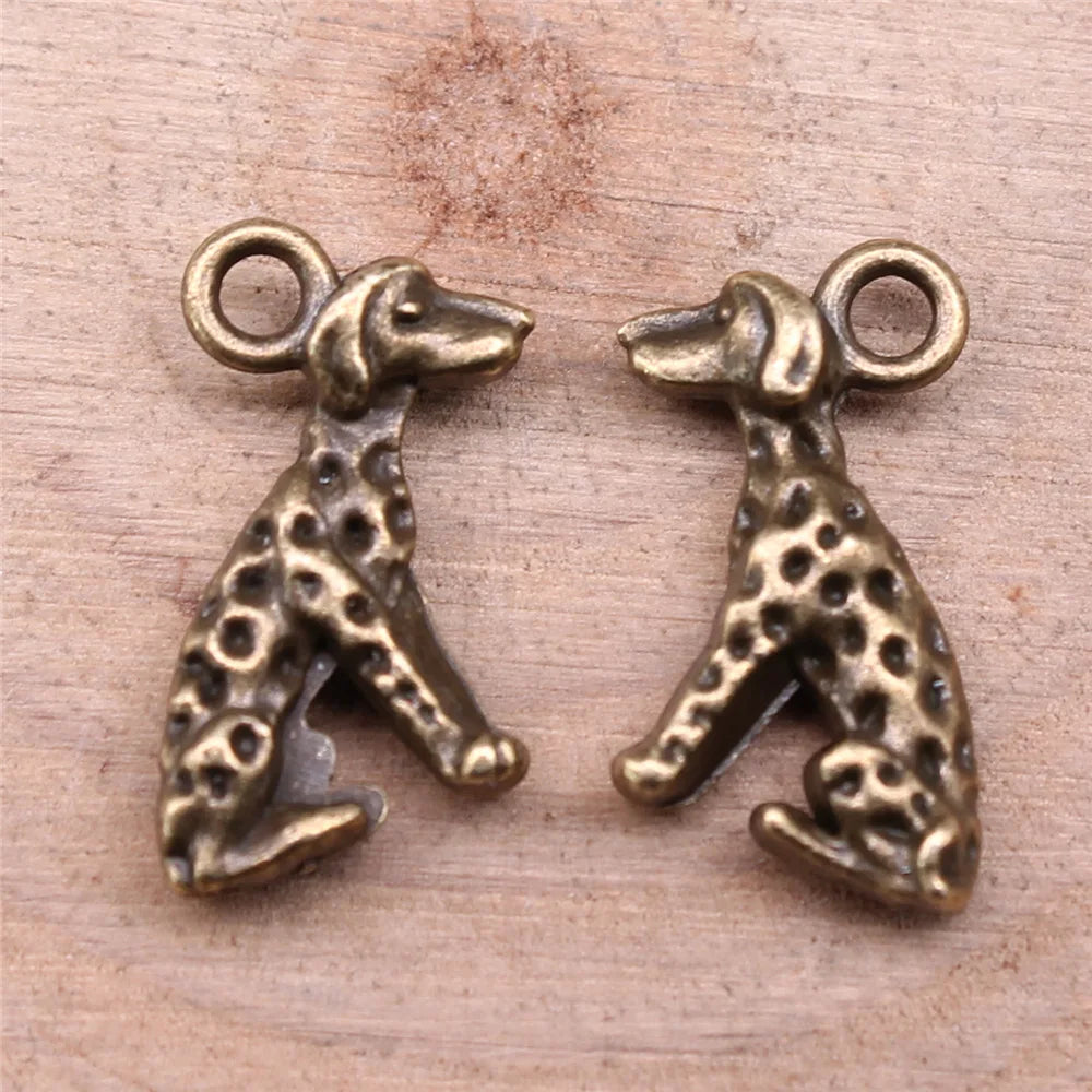 15x10mm 1.2g Multicolor Zinc Alloy Dog Charm Pendant for DIY Bracelet Necklace Jewelry Making
