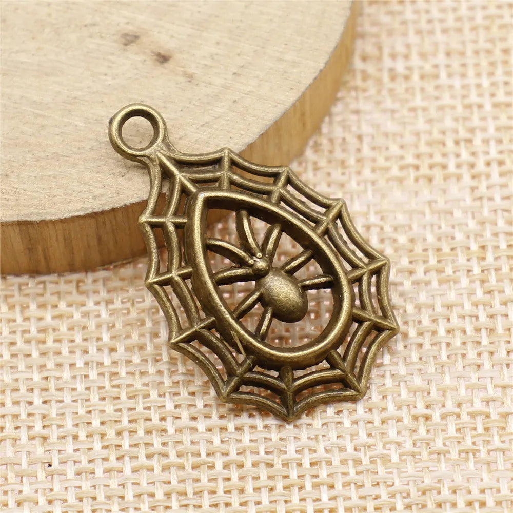 35x20mm 2.4g Multicolor Zinc Alloy Spider Charm Pendant for DIY Handmade Jewelry Making