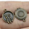 15mm 0.8g Multicolor Zinc Alloy Tableware Charm Pendant for DIY Bracelet Necklace Jewelry Making