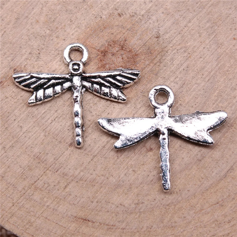 16x19mm 0.7g Multicolor Zinc Alloy Dragonfly Charm Pendant for DIY Necklace Bracelet Jewelry Making