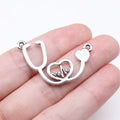 21x35mm 2.3g Antique Silver Zinc Alloy Stethoscope Charm Pendant for DIY Medical Theme Jewelry Making