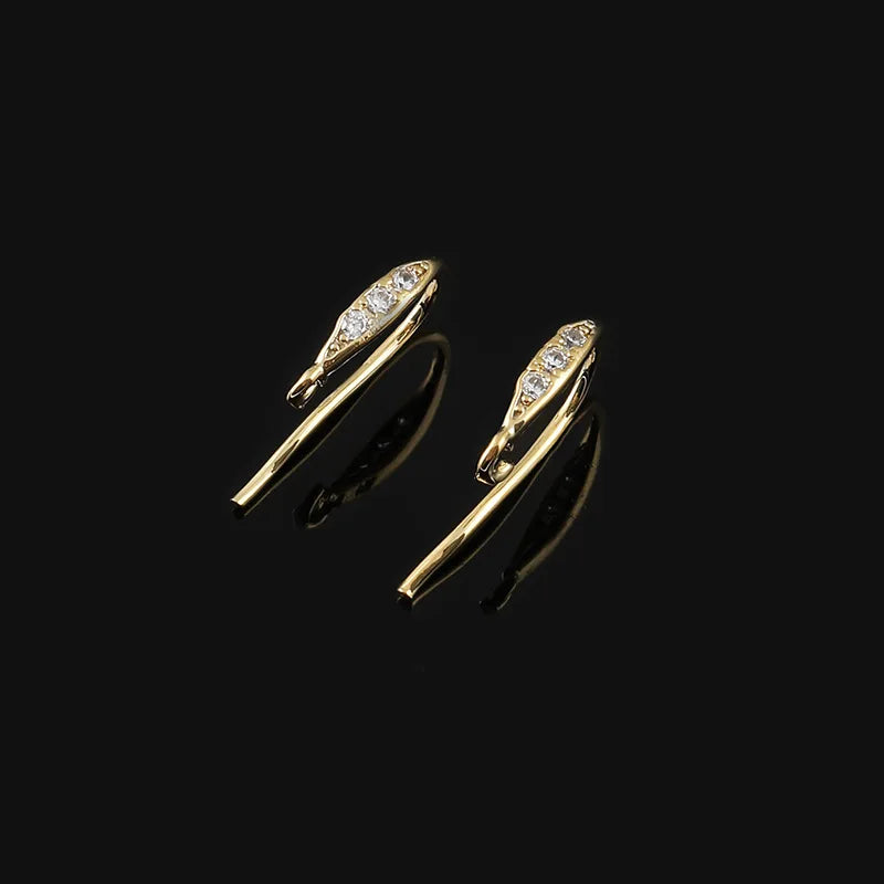 Elegant Gold Alloy Spiral Hoop Stud & Clip On No Piercing Rhinestone Ear Cuff DIY Jewelry Earrings
