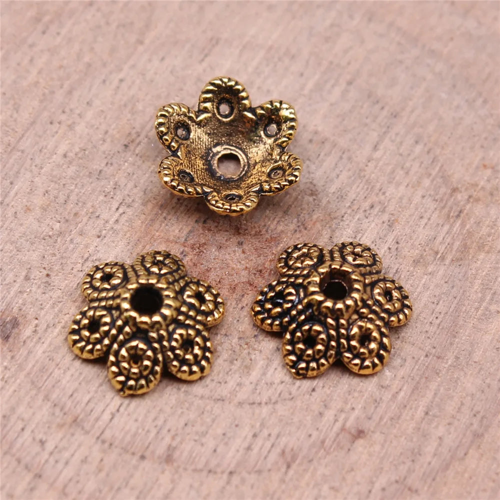 10x4mm 0.4g Multicolor Zinc Alloy Flower Bead Cap Spacer Findings for DIY Necklace Bracelet Making