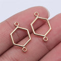 19x13mm 0.4g Multicolor Zinc Alloy Hexagon Honeycomb Connector Charm for Bracelet Necklace DIY