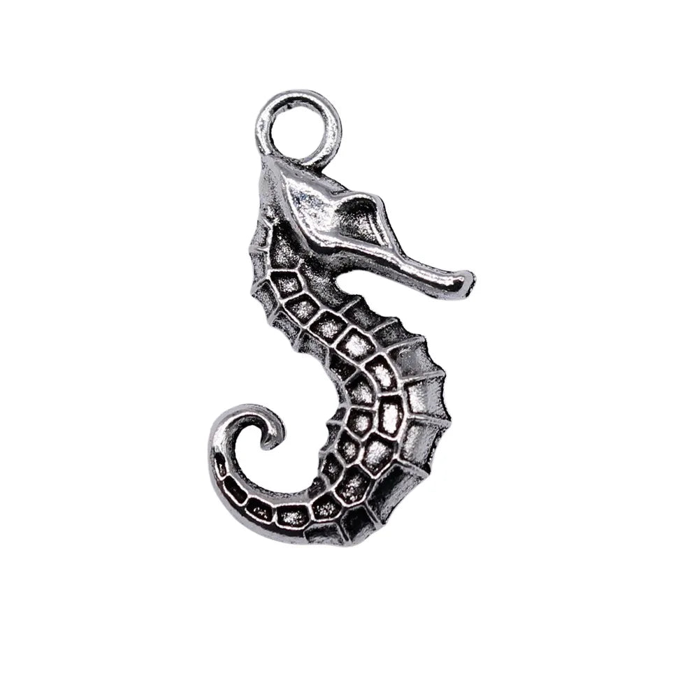 23x11mm 1.6g Multicolor Zinc Alloy Seahorse Charm Pendant for DIY Ocean Necklace Bracelet Making