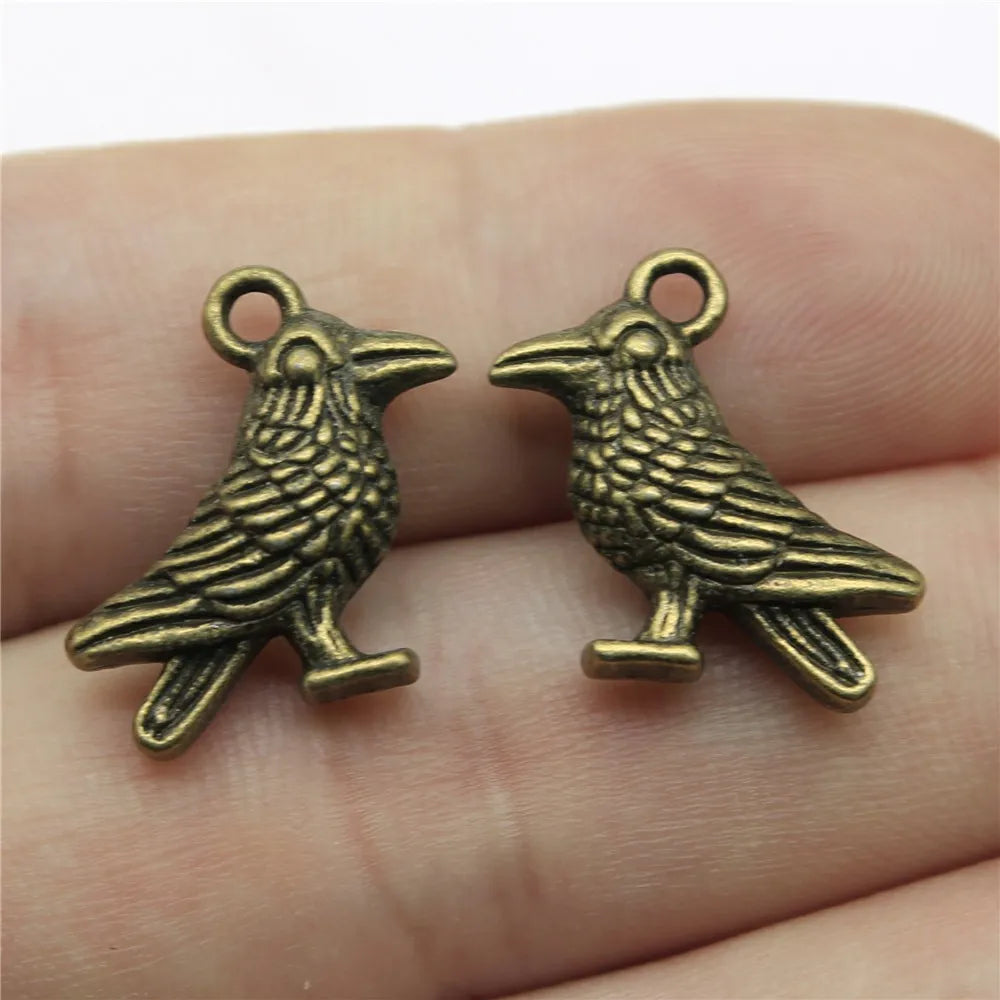 17x17mm 2.3g Multicolor Zinc Alloy Sparrow Bird Charm Pendant for DIY Bracelet Necklace Making