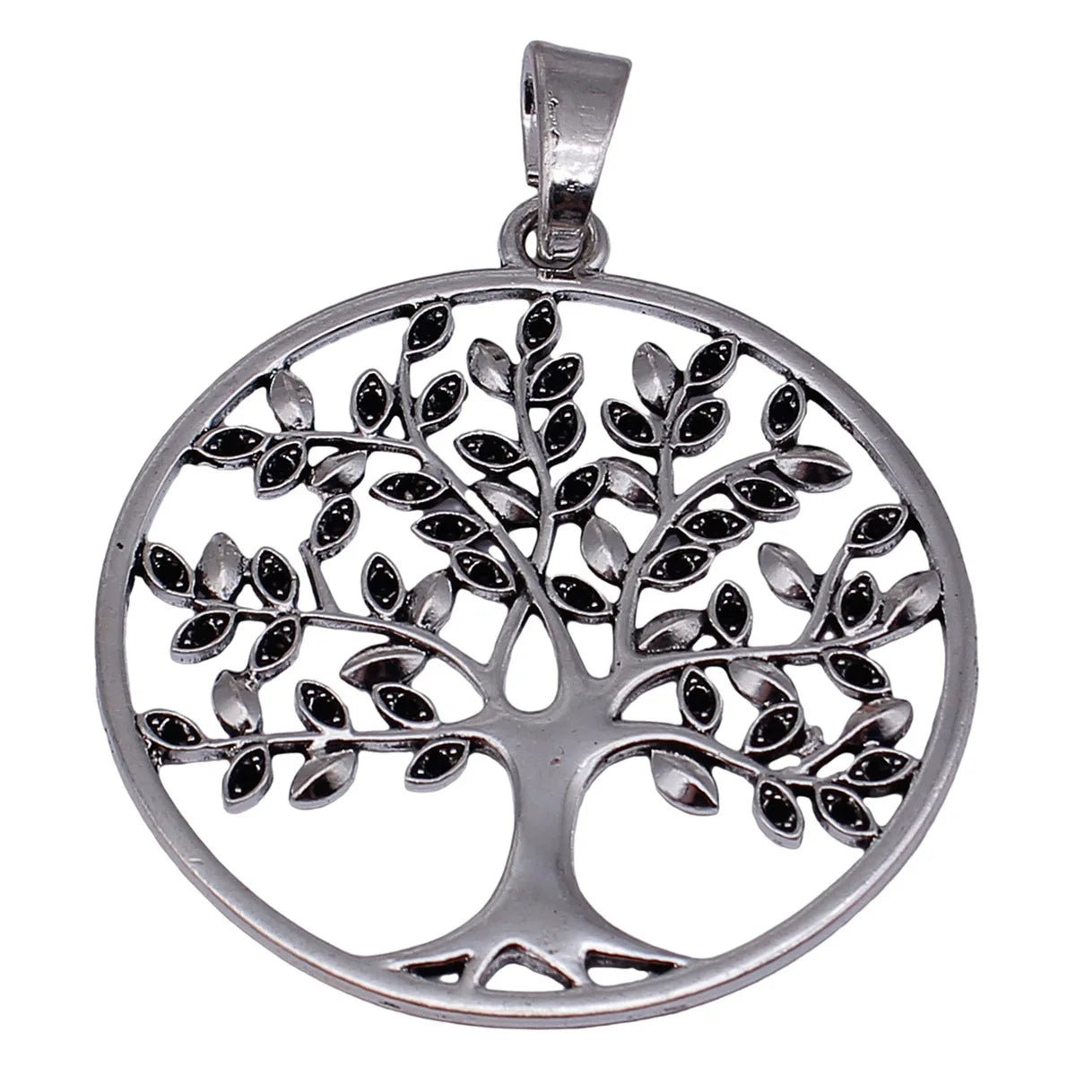 76x60mm 16.7g Antique Silver Zinc Alloy Round Tree Charm Pendant for DIY Necklace Jewelry Making