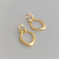 Old Money Copper Zircon Micro Pave Double Layer Geometric Hollow Drop Earrings